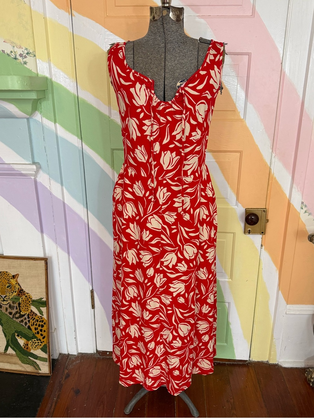 NWT Cabi Tearoom Midi Tulip Dress Sz L 💛🍄